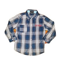 COOGI Button Up Shirt Blue Plaid Boys Toddler Size 4T Collared - £10.94 GBP