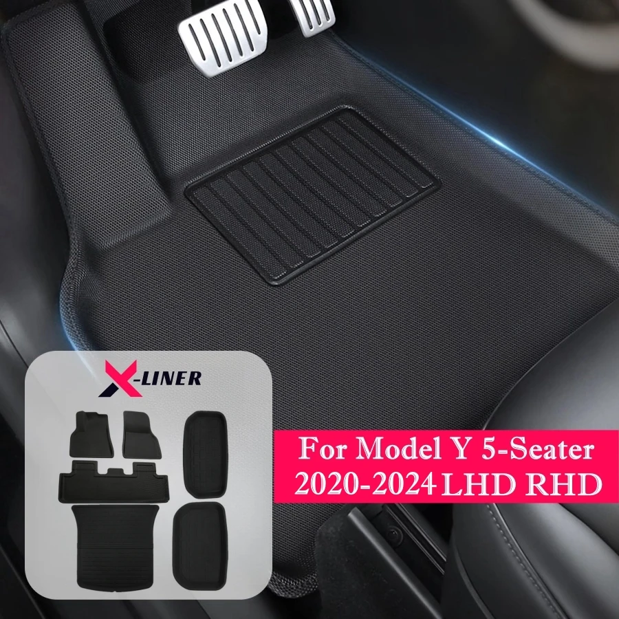 For Tesla Model Y 2020-2024 5-Seater RHD LHD Floor Mats XPE Fully Anti-Slip - $152.33+
