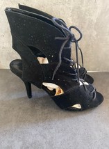 NWOT Cato Black Lace Up High Heels Size 7  - £18.94 GBP