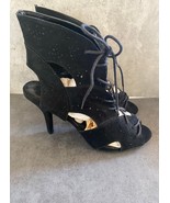 NWOT Cato Black Lace Up High Heels Size 7  - £18.69 GBP