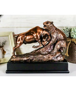 Ebros Wall Street Charging Bull Goring Bear Bronze Electroplated Figurine - $150.36 CAD