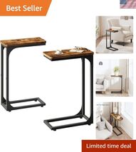 Narrow C Shaped Side Table Set of 2 Living Room Sets Slim Couch Tray Tab... - $68.00