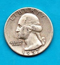 1957 Washington Quarter - Silver -Moderate Wear - $11.99