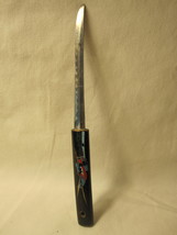 vintage 6&quot; long mini Japanese Samurai Sword Letter Opener - black hilt - £5.59 GBP