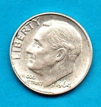 1964 D Roosevelt Near Uncirculated 90% silver - $7.00