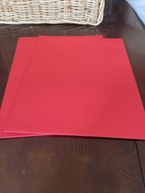 Set of 2 office depot red 3-hole punch folders - $8.79