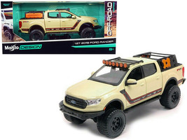 2019 Ford Ranger Lariat FX4 Pickup Truck Sand Tan w Stripes Off Road Series 1/27 - £30.77 GBP