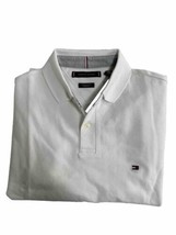 NEW TOMMY HILFIGER PIQUE MEN&#39;S SHORT SLEEVE 1985 POLO SHIRT WHITE SMALL - £23.47 GBP
