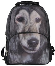 Animal Face 3D Animals Afghan Hound Backpack 3D Deep Stereographic Felt Fabric - £30.85 GBP