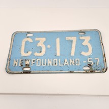 Newfoundland License Plate C3-173 Expired 1957 Light Blue White Vintage ... - £83.49 GBP