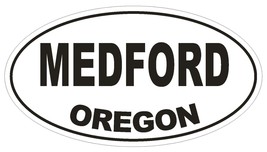 Medford Oregon Oval Bumper Sticker or Helmet Sticker D2748 Euro Oval - £1.09 GBP+