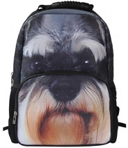 Animal Face Miniature Schnauzer Puppy Backpack 3D Deep Stereographic Felt Fabric - £27.29 GBP