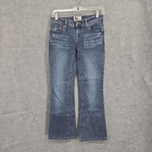 SO Jeans Womans Juniors Size 1 Blue Low-Rise Boot Cut Mom Medium Wash 28... - $13.09