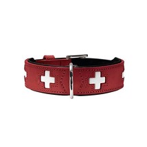 Hunter Swiss Organic Leather Collar, XX-Large, Red/Black  - £98.32 GBP