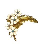 Emmons Brooch Eternal Spring Flower Aurora Borealis Stones Pin marked 2.... - $41.70