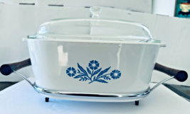 Corningware 4QT Square Food Storage Vintage 1960s Casserole W/COVER Lid &amp; Rack - £1,635.95 GBP