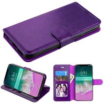 Leather Flip Wallet Protective Case for iPhone Xs Max 6.5″ PURPLE - £5.40 GBP
