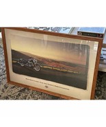 Harley Davidson Road King Classic Wood Framed Under Glass Print 38&quot; X 26” - £183.40 GBP