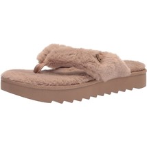 Koolabura Women Flip Flop Sandals Furr-EE Size US 5 Amphora Brown Faux Fur - £32.70 GBP