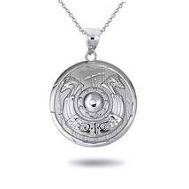 925 Sterling Silver Viking Horseshoe Shield Norse Pendant Necklace - £26.29 GBP+