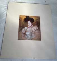 Matted Print Mary Cassatt &quot;Woman in Raspberry Costume w Dog&quot; c1901 Hirshhorn - £6.99 GBP