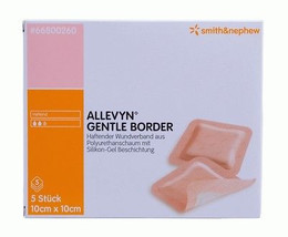 ALLEVYN Gentle Border 10cm x 10cm x10 Adhesive foam dressing 66800270 - £28.20 GBP