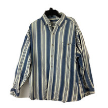 Basic Editions Long Sleeve Button Down Shirt Size Large Regular Blue Str... - £8.57 GBP
