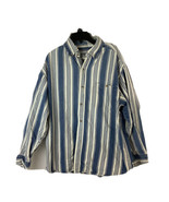 Basic Editions Long Sleeve Button Down Shirt Size Large Regular Blue Str... - £8.53 GBP
