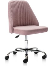 Modern Linen Fabric Chair With Adjustable Swivel Task Chair Mid-Back Cute - $104.93