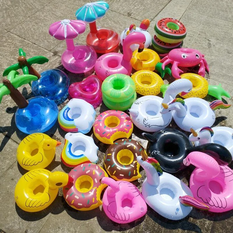 15pcs Not repeating Mini fanny Inflatable Red Flamingo Floating Drink Cu... - $29.10+