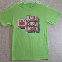 Walt Disney World T Shirt Size Small Short Sleeve Crew Neck Neon Green - $11.65