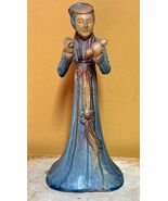 Chinese Mud Woman 7.75&quot; musician musical rattles green Mudman Man Vintag... - €115,82 EUR