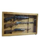 3 Gun Wooden Locking Display Cabinet Case - Red Oak with Golden Oak Finish - £335.78 GBP