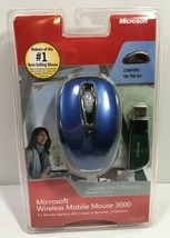 Blue OEM Microsoft Wireless Mobile Mouse 3000 4 Buttons PC | MAC - USB - £32.95 GBP