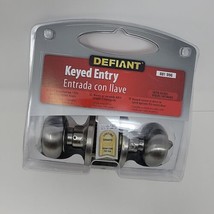 Defiant Door Handle Latch Set Keyed Entry Satin Nickel 881 996 FREE SHIPPING - $18.69