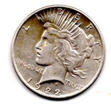 1922 P Peace Dollar - Silver - Circulated Minor wear - $125.00