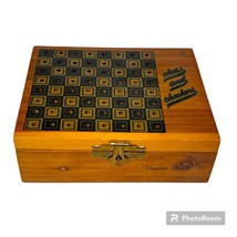 vintage souvenir chess and checkers mini travel wooden box Virginia Beach, VA - £19.21 GBP