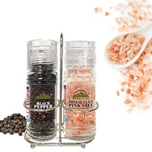 Himalayan Chef Pink Salt and Black Pepper Grinder with Stainless Steel Rack - $26.99