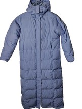 LL Bean Petite  Goose Purple Long  Puffer Removable Hood Winter Snow Jacket - $76.58