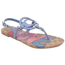 Coach Sandals Women Slingback Thong Sandals Jeri Love Size US 6B Light Blue - $84.15