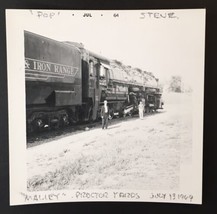 Vintage Photograph of Boy &amp; Man at Proctor Yards in front of Train July 1964 B&amp;W - £11.07 GBP