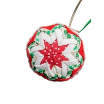 Vintage Hand Made Star Quilted Christmas Ornament 3&quot; - £11.06 GBP