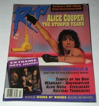 Alice Cooper RIP Magazine Vintage 1991 Van Halen Metallica Suicidal Tendencies  - £23.42 GBP