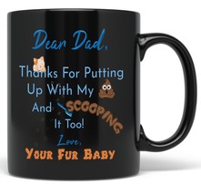 PixiDoodle Father&#39;s Day Cat Dad Coffee Mug - From Cat to Dad (11 oz, Black) - €22,50 EUR+