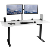 VIVO Electric 63 x 32 Stand Up Desk, White Table Top, Black Frame - £432.49 GBP