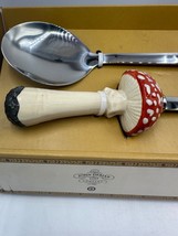 John Derian Fall Vegetable Figural Serving Spoon &amp; Fork 2 Piece Mushroom Carrot - £21.09 GBP