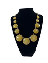Gold Tone Yellow Graduated Acrylic Circles Necklace Chunky Statement 19-22&quot; - £15.03 GBP