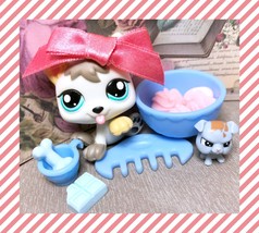 Authentic Littlest Pet Shop LPS Petriplets Puppy #1876 Baby Dog Bullpup Scrapper - £33.55 GBP