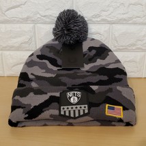 Ultra Game One Size Official NBA Brooklyn Nets Camoflage USA Cuffed Pom ... - £23.71 GBP