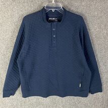 Eddie Bauer Fleece Men&#39;s XXL 2XL Henley Navy Blue Snap Cotton Blend Adults - €15,49 EUR